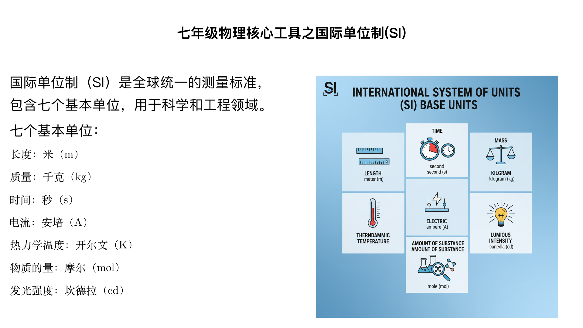 七年级物理核心工具之国际单位制(SI)