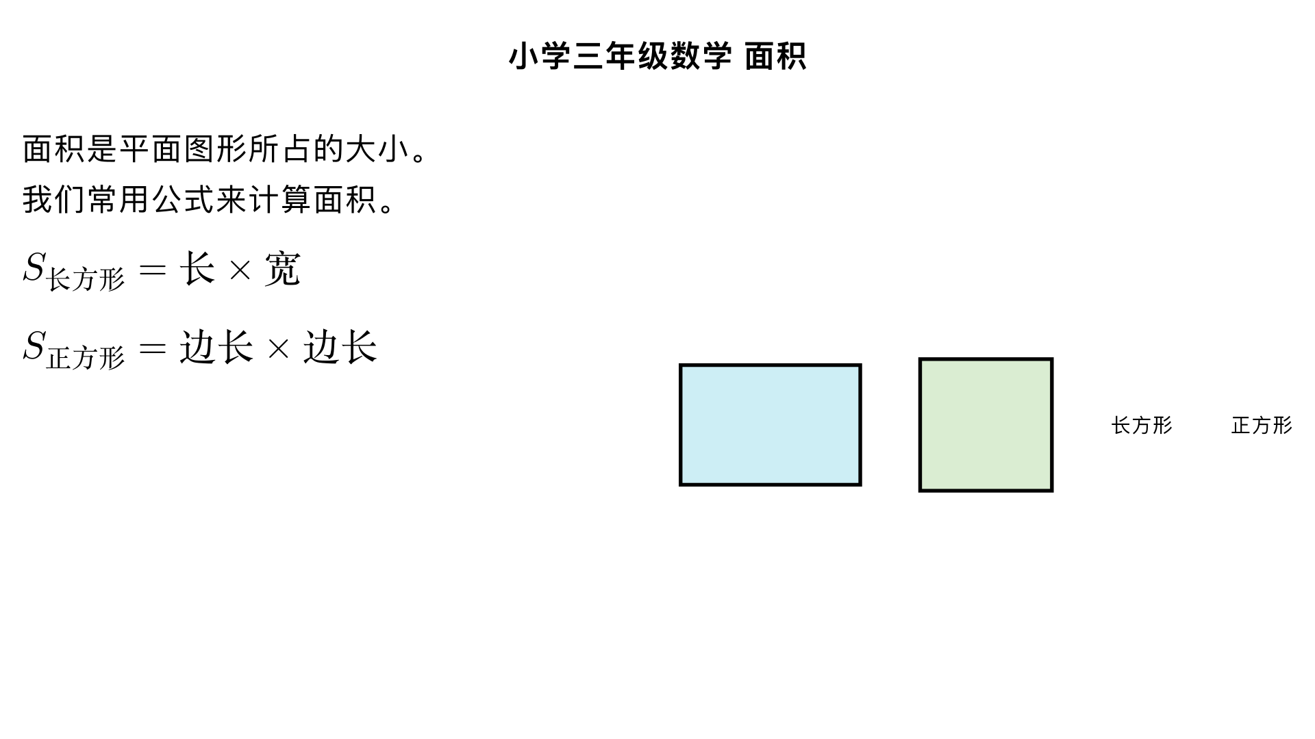 小学三年级数学/数与代数/面积