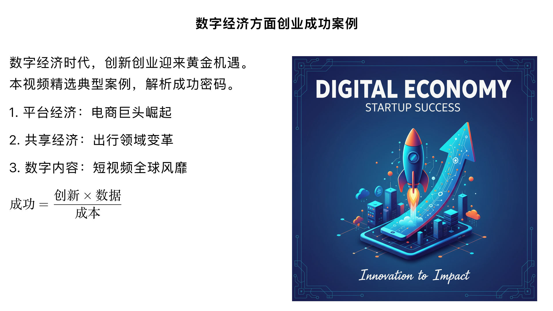 数字经济方面创业成功案例
