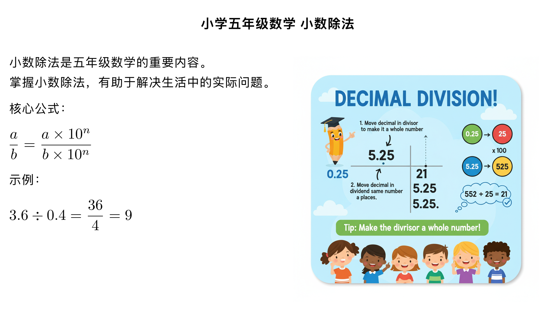 小学五年级数学/小数除法