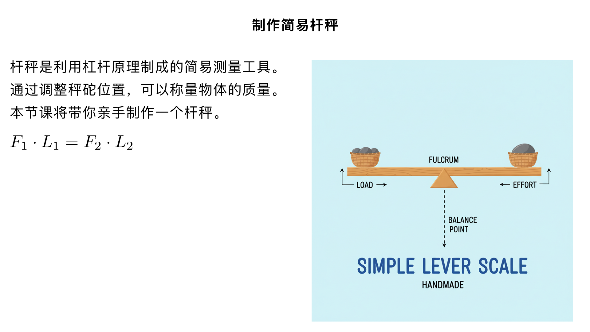 八年级物理/简单机械/制作简易杆秤