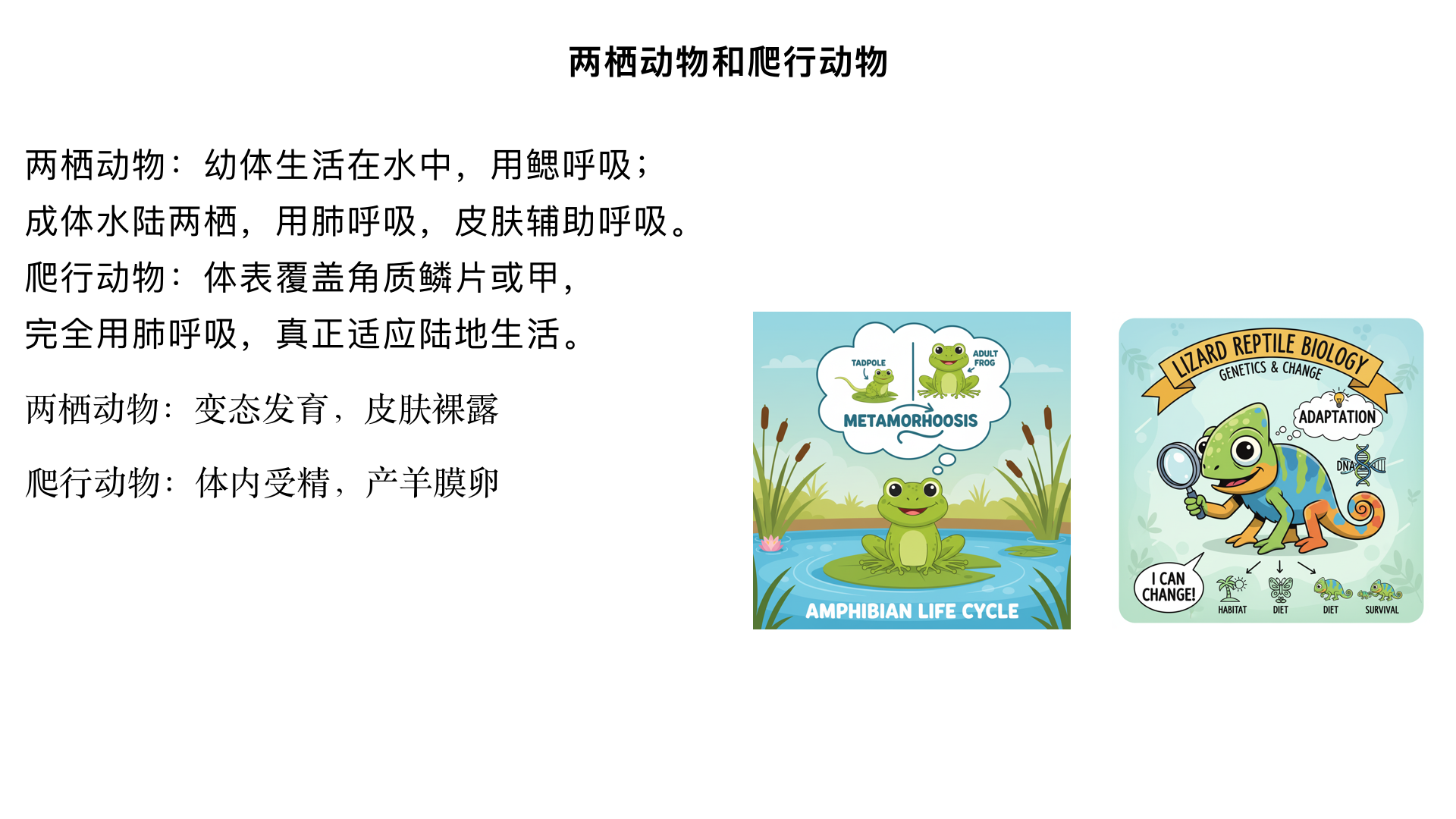 八年级生物/动物的主要类群/两栖动物和爬行动物