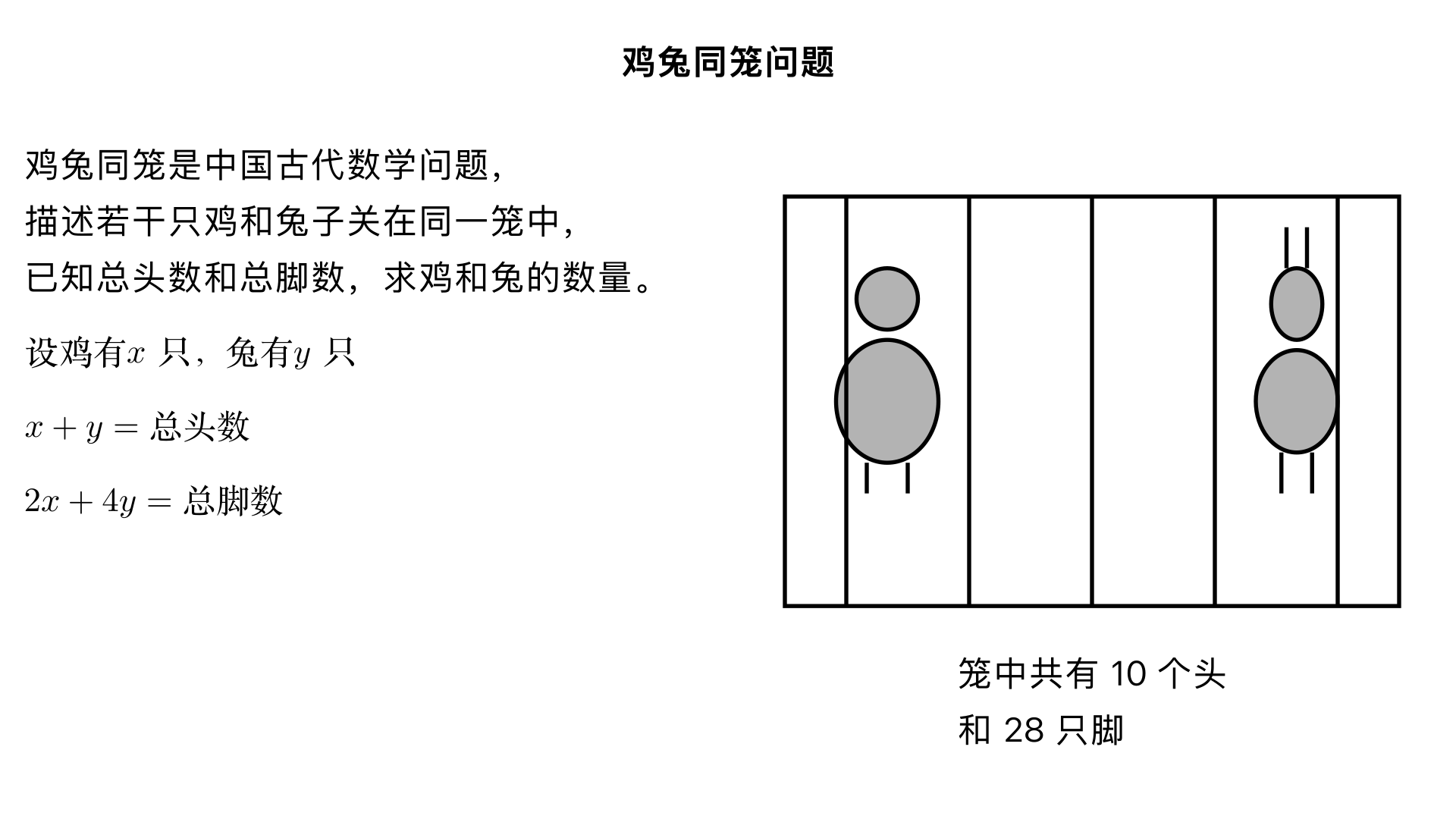 鸡兔同笼的问题