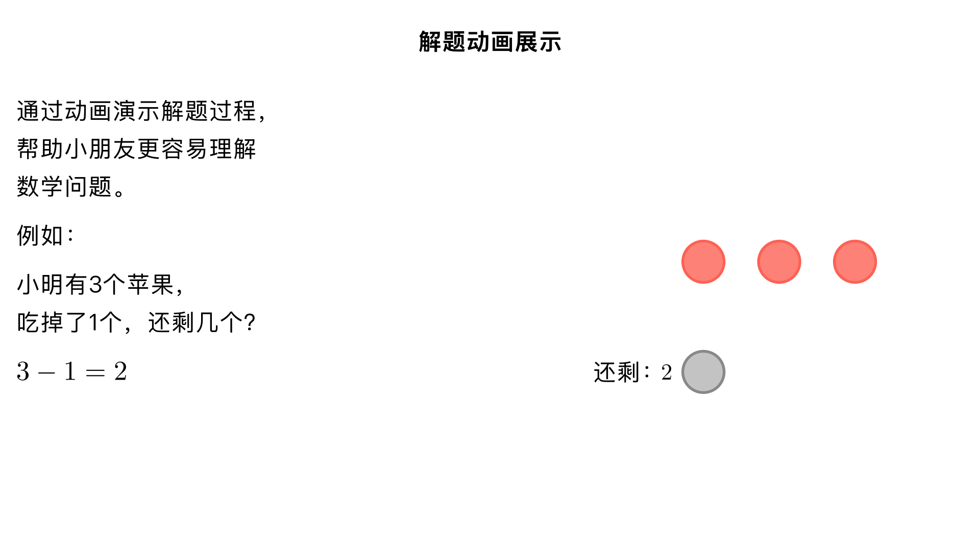 解题，用动画展示让小朋友容易懂
